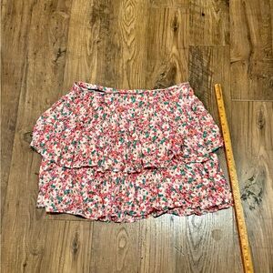 ZARA Floral Ruffle Mini Skirt Skort